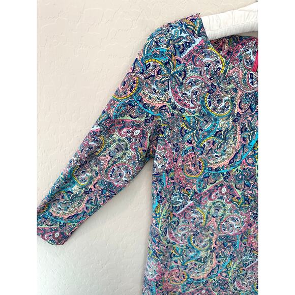TOMMY HILFIGER | Multicolor Paisley Stretch Shift Dress NWT | Size 4 - Picture 3 of 7